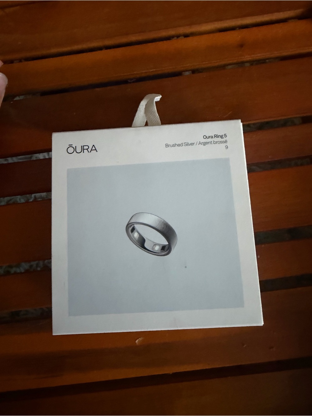 New In Box Oura 5 Brushed Silver Ring — size 9